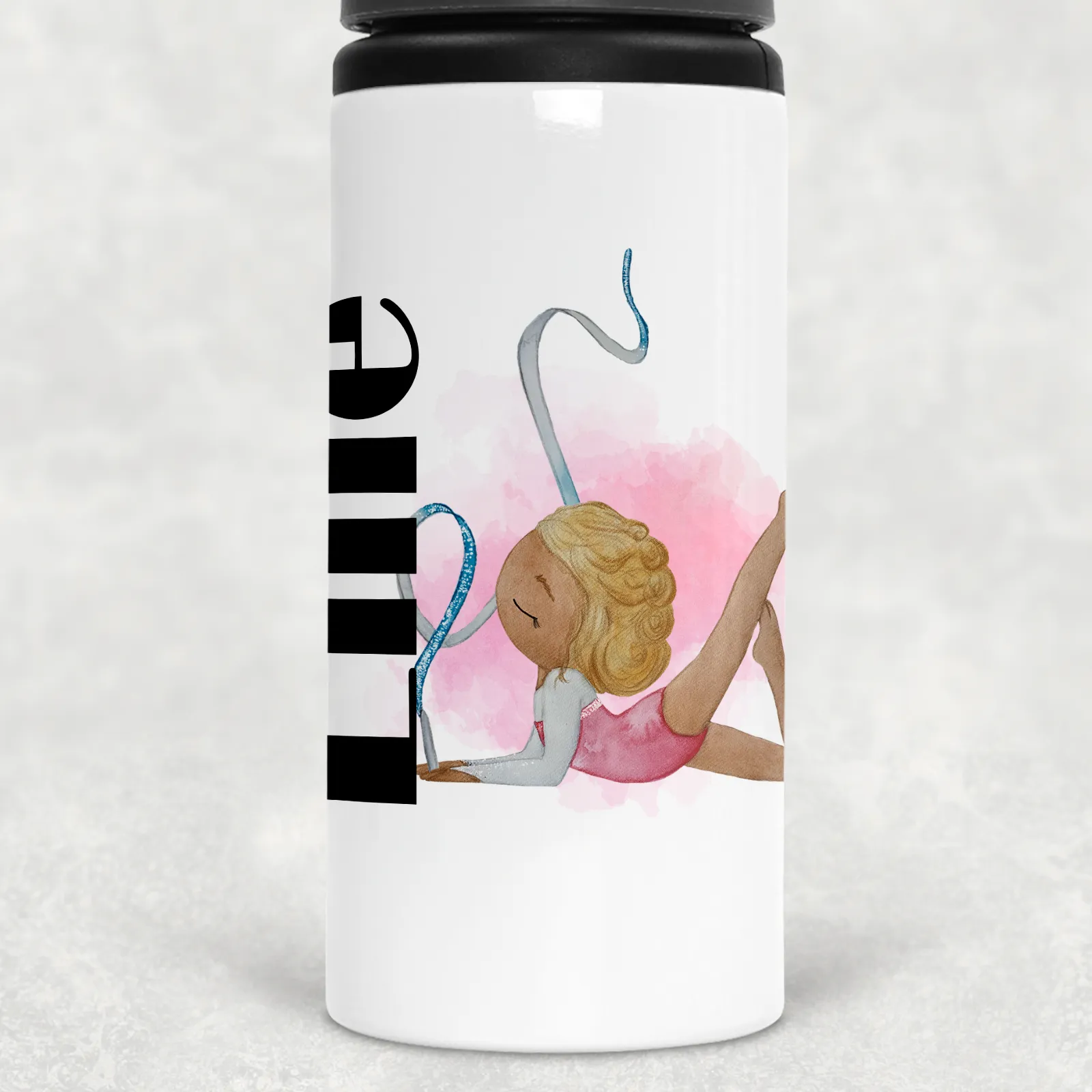 Gymnast Personalised Aluminium Straw Water Bottle 650ml