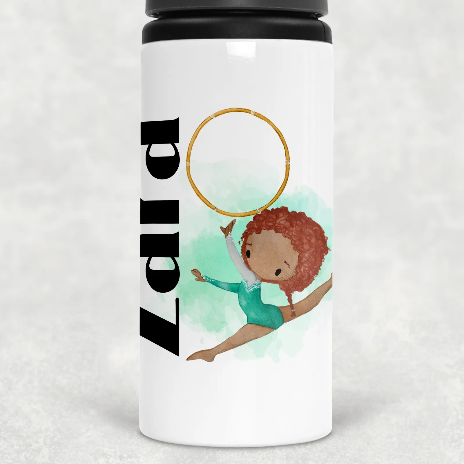 Gymnast Personalised Aluminium Straw Water Bottle 650ml