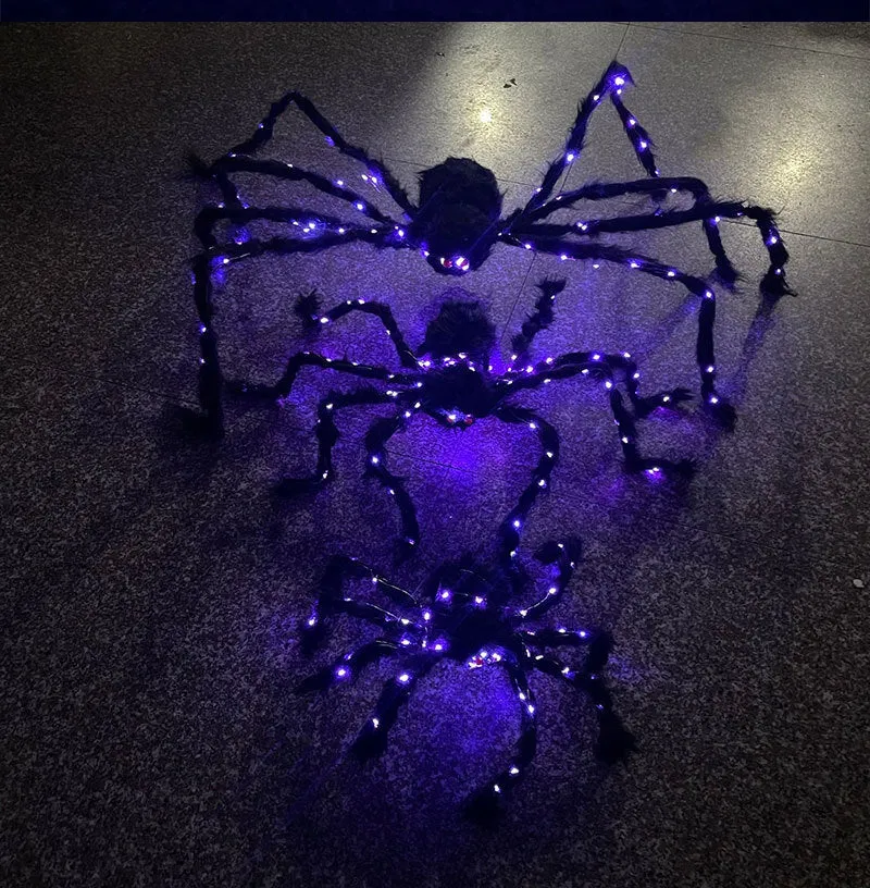 Halloween Luminous Plush Spider Decoration Props