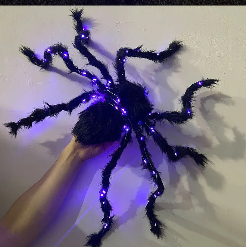 Halloween Luminous Plush Spider Decoration Props