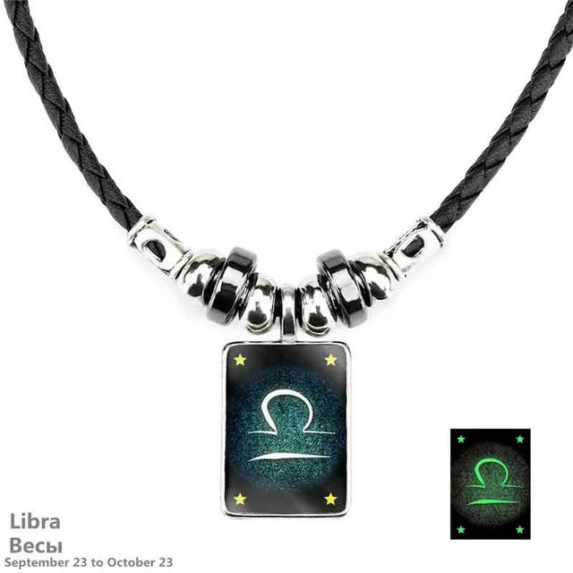 Handmade Luminous Leather Constellation Necklace