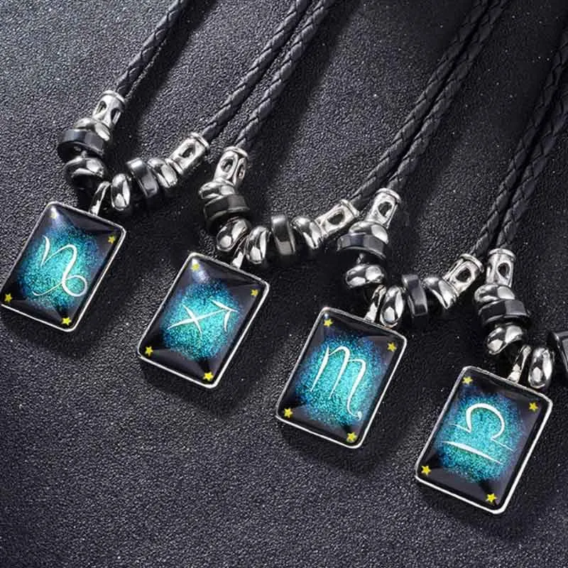 Handmade Luminous Leather Constellation Necklace