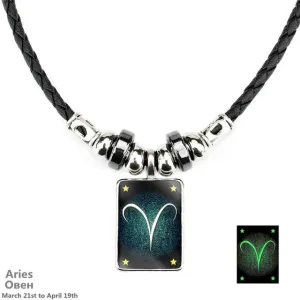 Handmade Luminous Leather Constellation Necklace