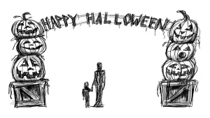 HAPPY HALLOWEEN PUMPKIN ARCH