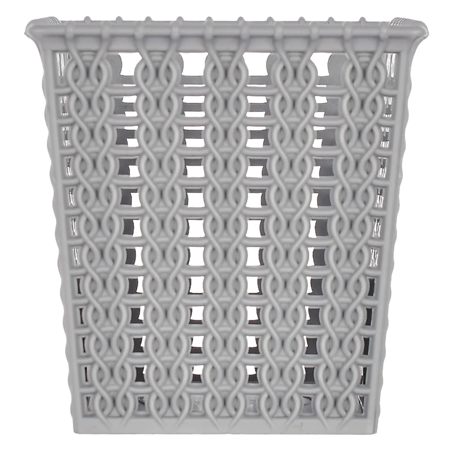 Heart Home Square Shape M 5 Multipurpose Plastic Holder/Organizer for Kitchen, Bathroom, Office, Living Room - Pack of 4 (Grey)-46HH0450