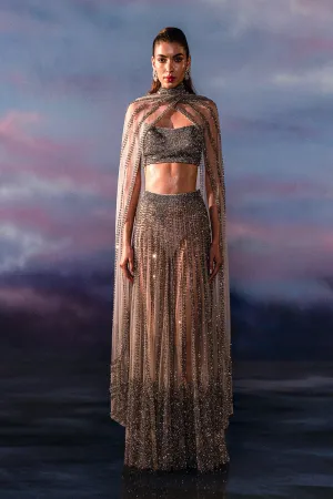 Hematite Metallic Lehenga Set