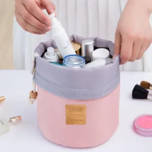 High Quality Waterproof Barrel Travel Cosmetic Bag Cosmetic Bag Nylon Wash Bag Dressing Box Storage Bag Large Capacity