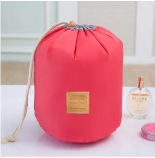 High Quality Waterproof Barrel Travel Cosmetic Bag Cosmetic Bag Nylon Wash Bag Dressing Box Storage Bag Large Capacity