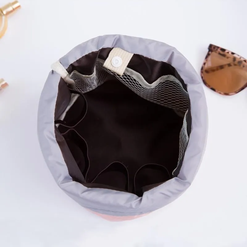 High Quality Waterproof Barrel Travel Cosmetic Bag Cosmetic Bag Nylon Wash Bag Dressing Box Storage Bag Large Capacity