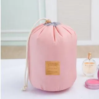 High Quality Waterproof Barrel Travel Cosmetic Bag Cosmetic Bag Nylon Wash Bag Dressing Box Storage Bag Large Capacity