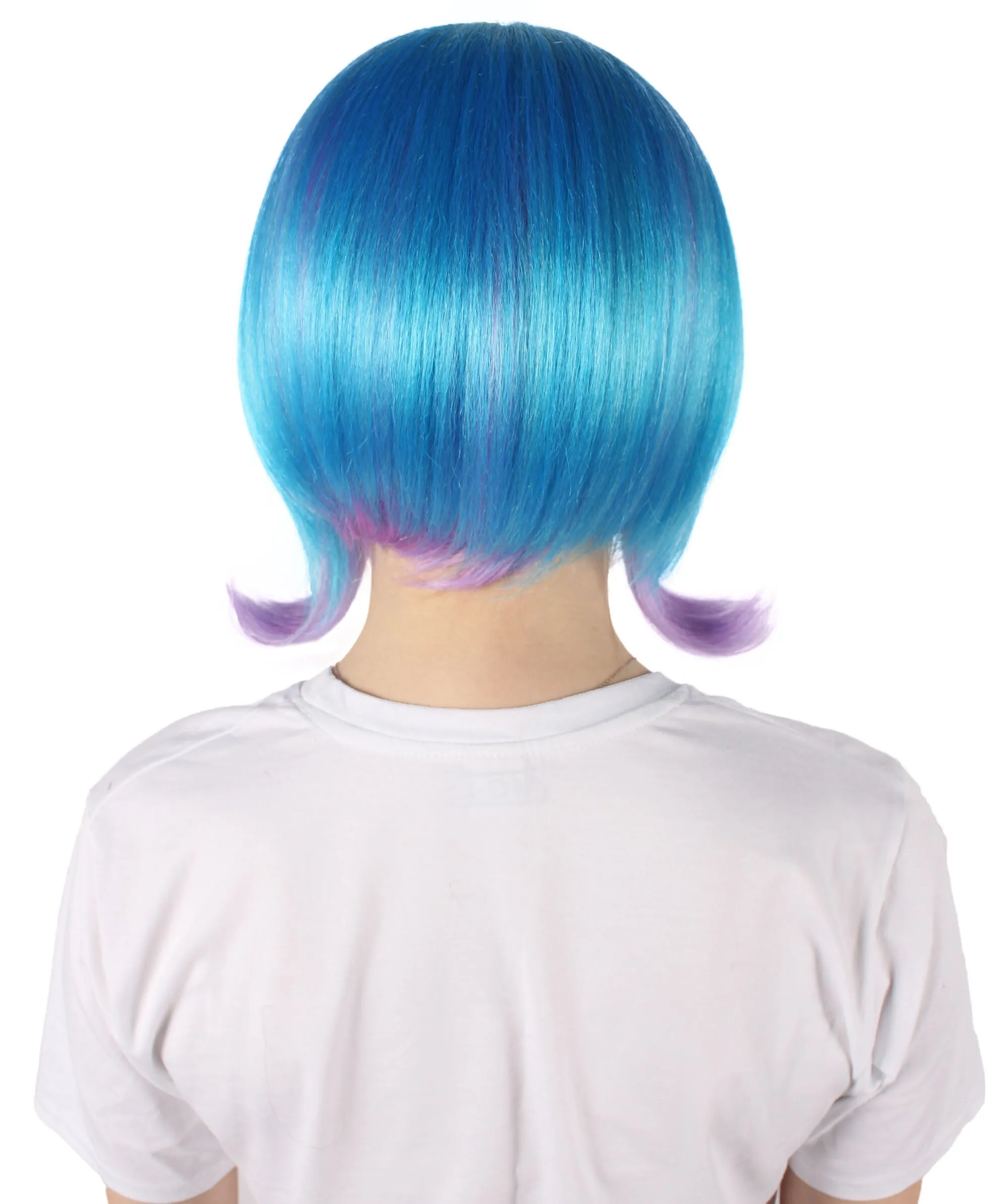 HPO Adult Women's Teal Purple Short Wavy Wig I Cosplay Wig I Flame-retardant Synthetic Fiber