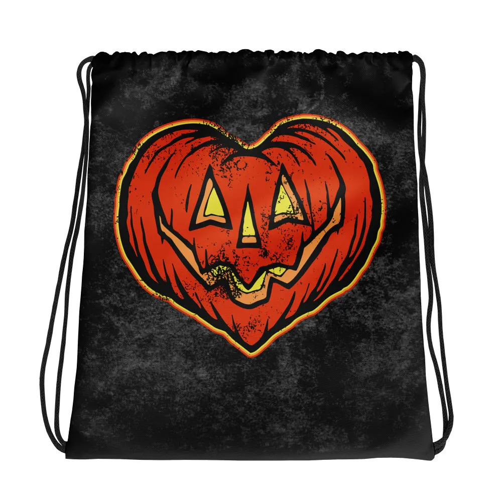 I Love Halloween Drawstring bag