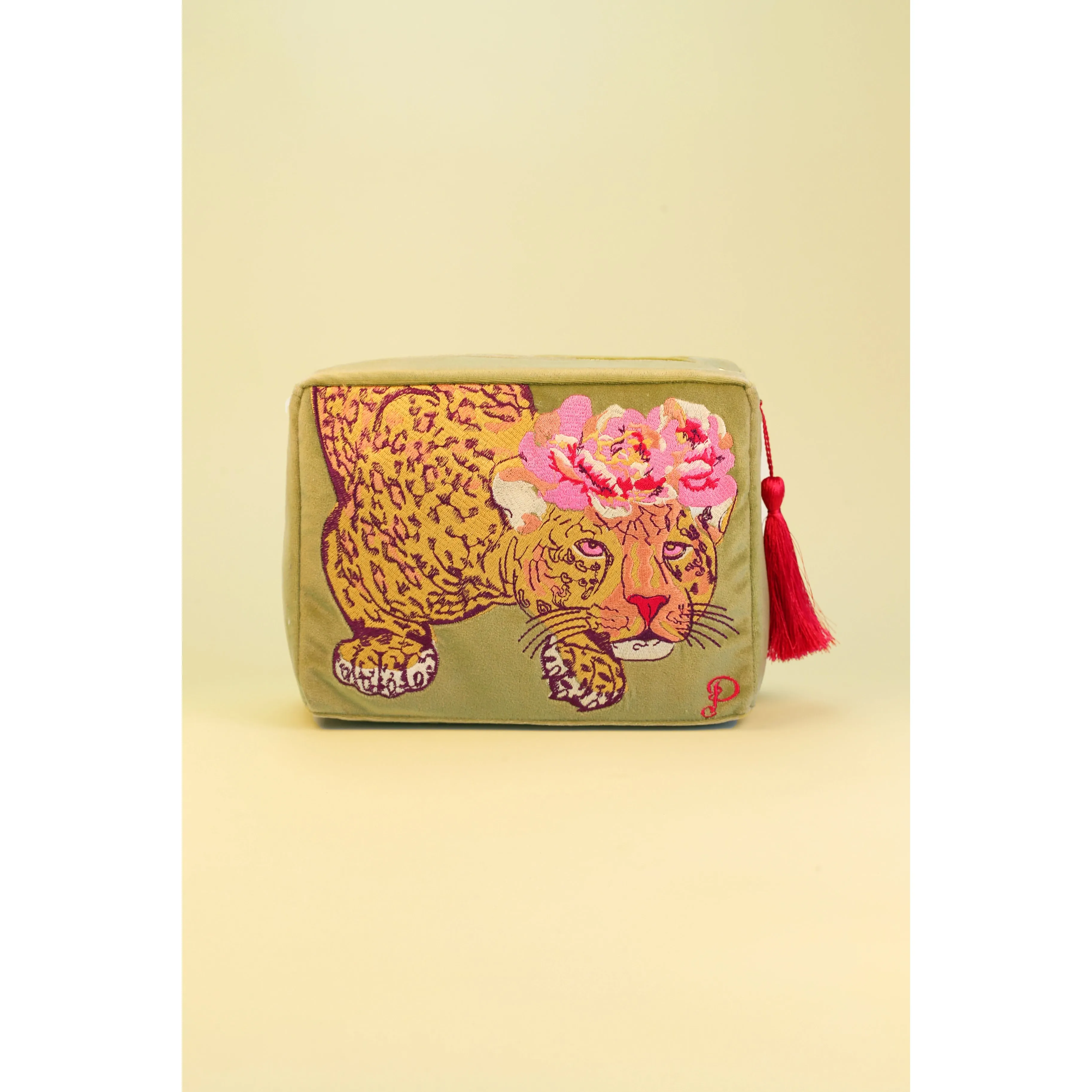 Into the Wild Leopard Velvet Makeup Bag