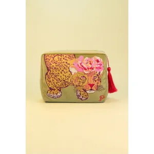 Into the Wild Leopard Velvet Makeup Bag