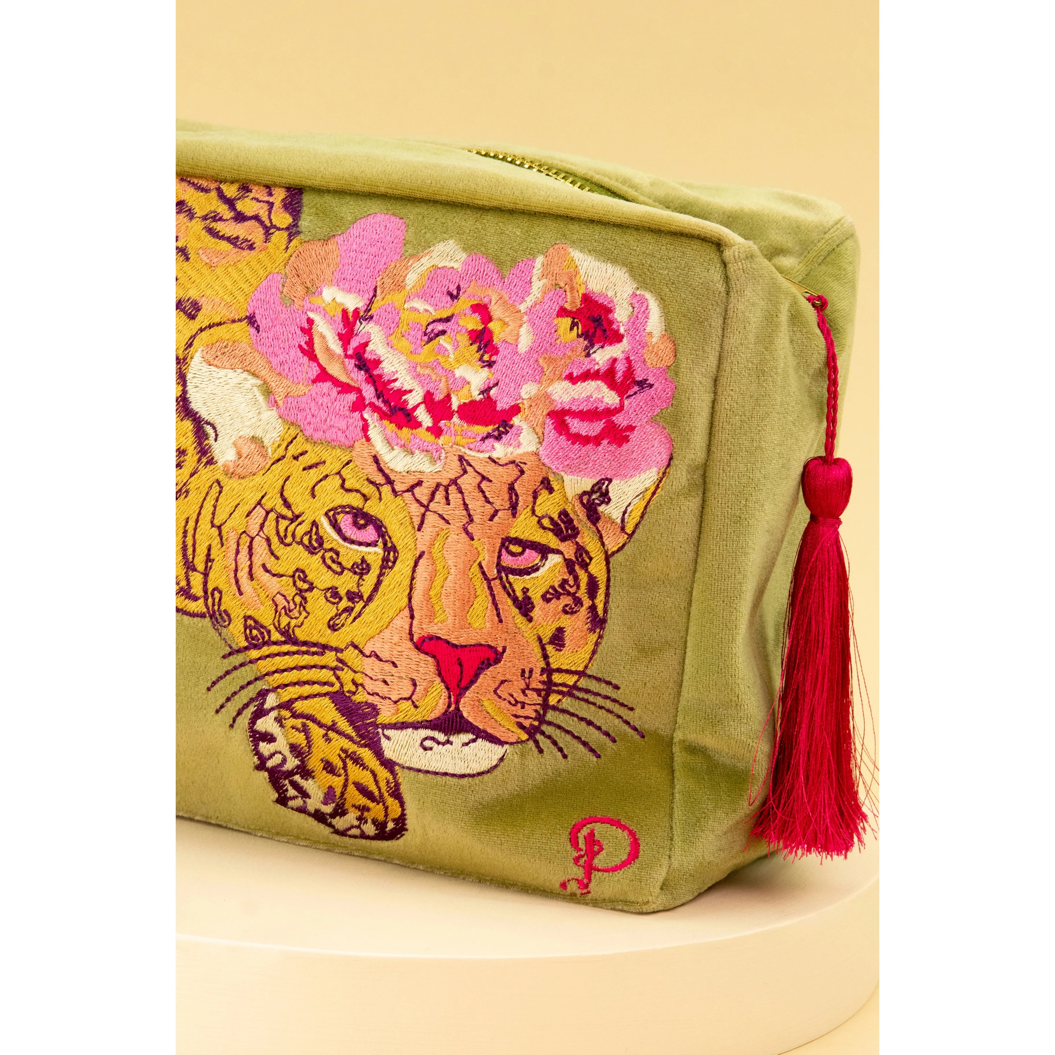 Into the Wild Leopard Velvet Makeup Bag