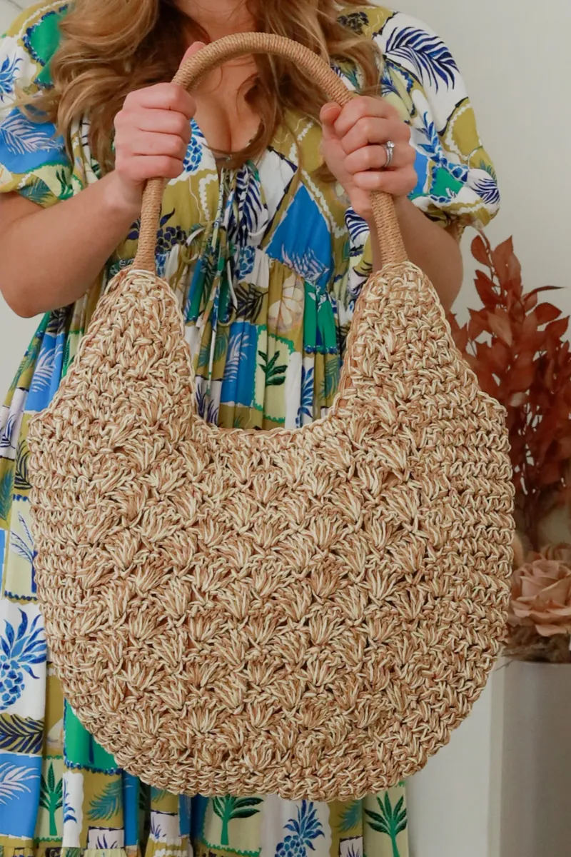 Isabella Boho Mar Straw Natural Beach Bag