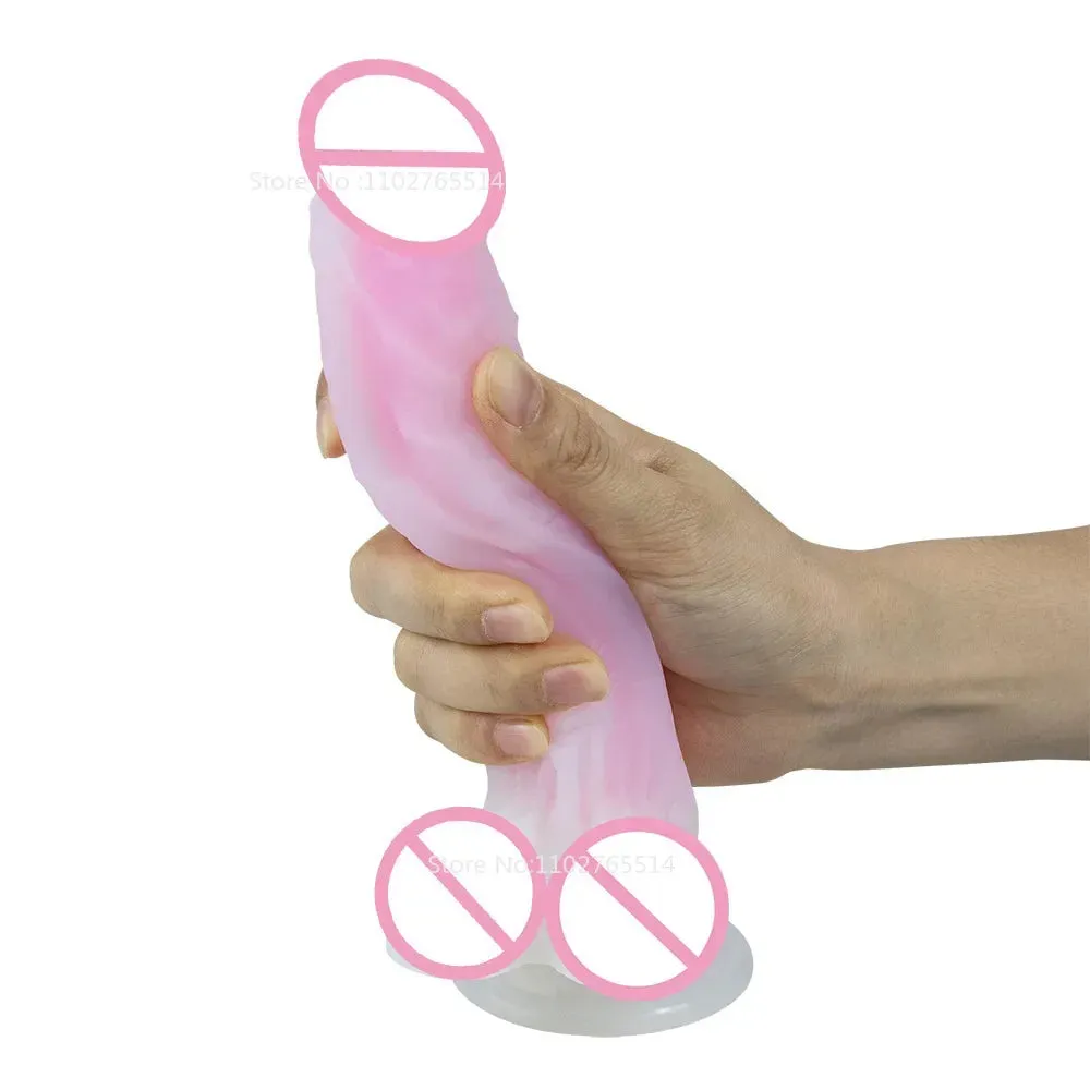 Jelly Luminous Anal Dildos Butt Plug - Realistic Dildo Silicone Vaginal Prostate Massager