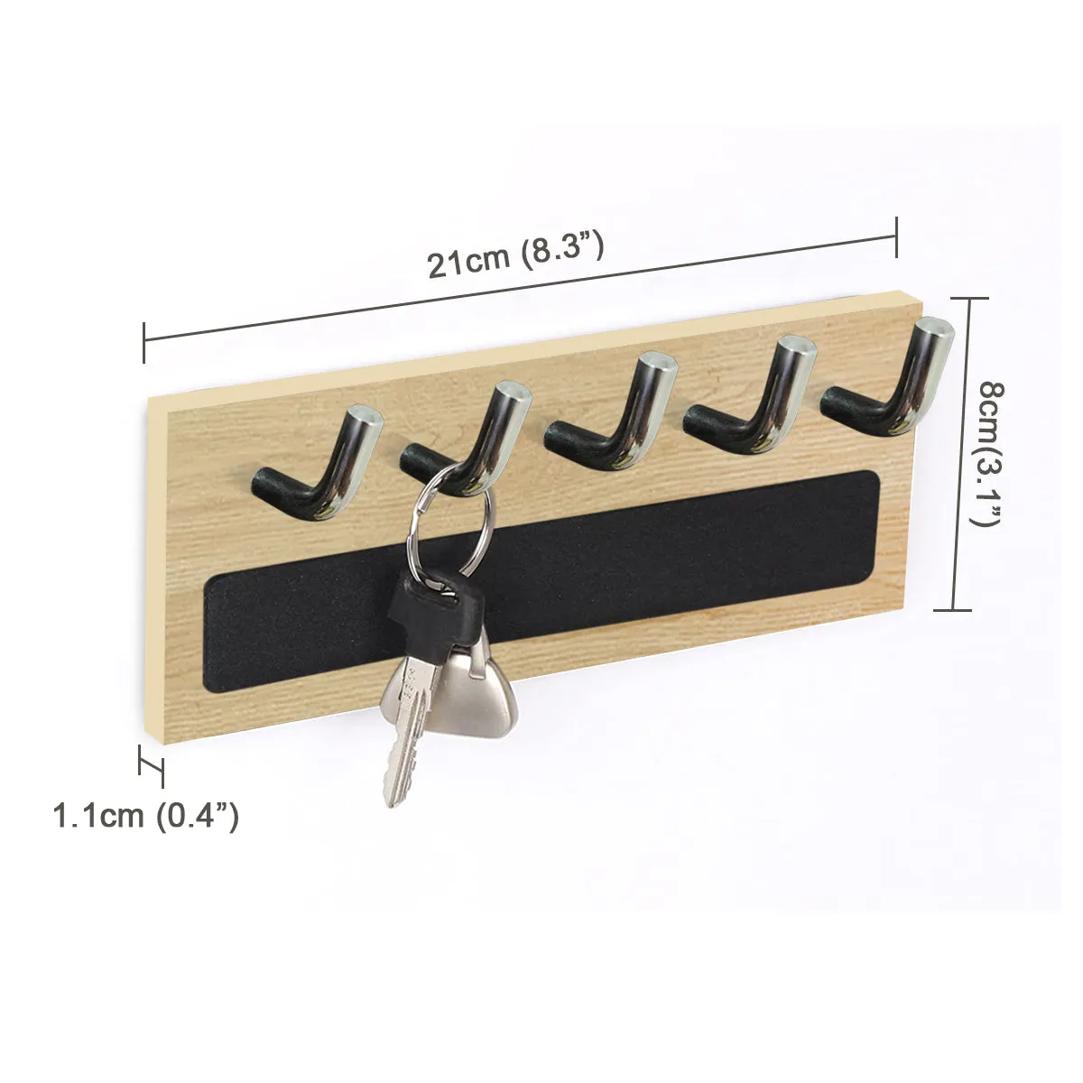 Kawachi Wall Mounted Home Décor 5 Key Hooks Rail Key Chain Holder Wall Hooks
