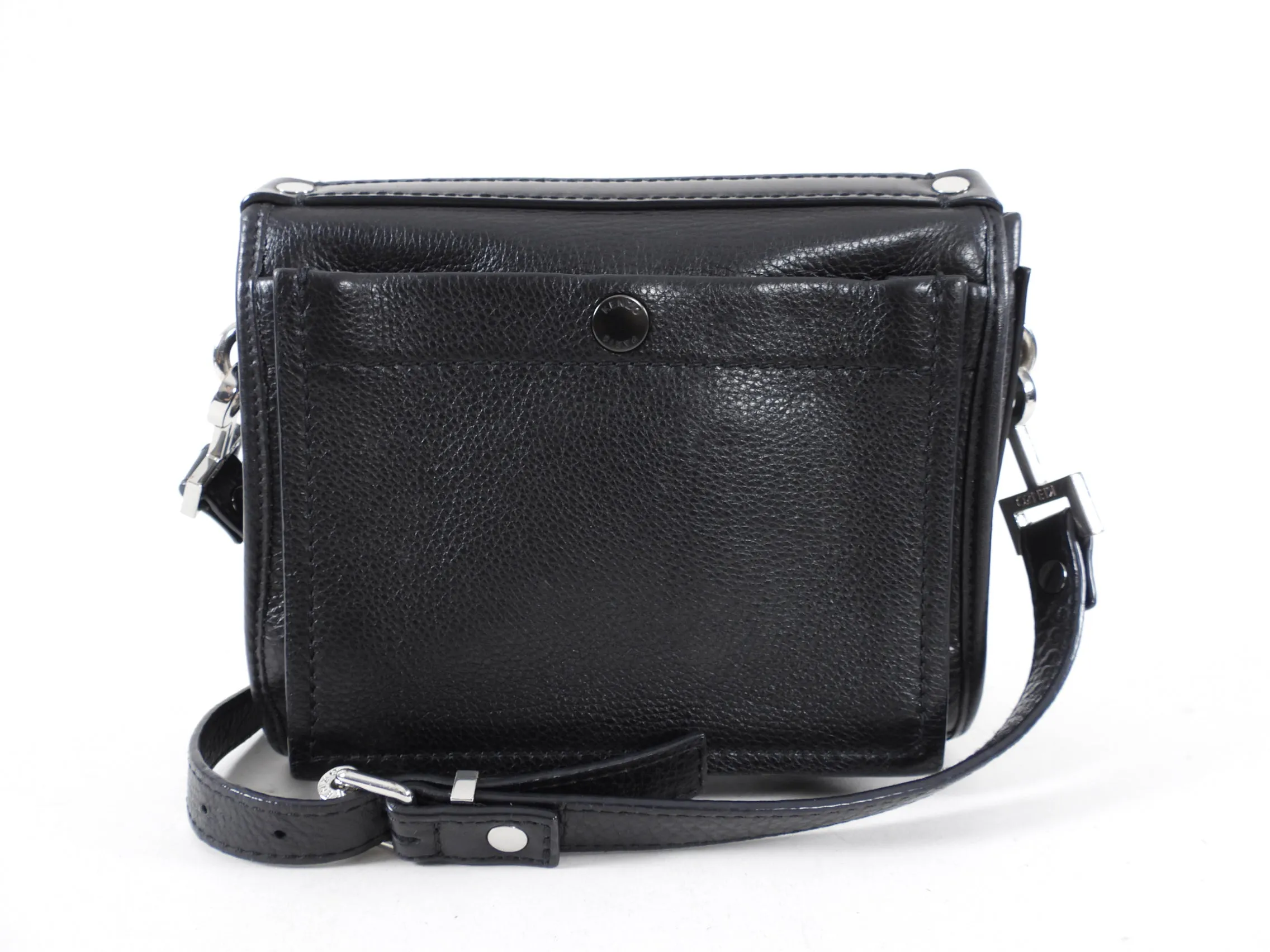 Kenzo Black Leather and Silver Stud Crossbody Bag