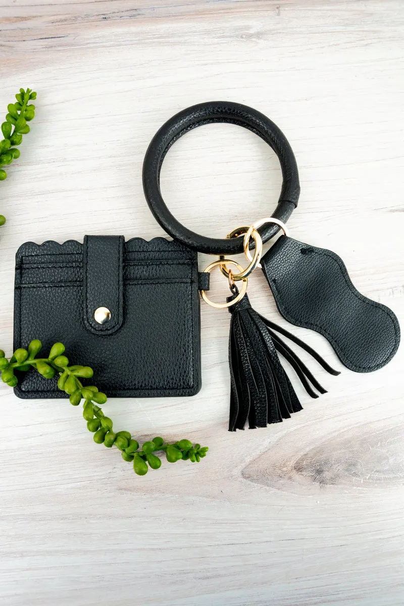 Keychain Bangle w/Card & Chapstick Holder - 3 colors available
