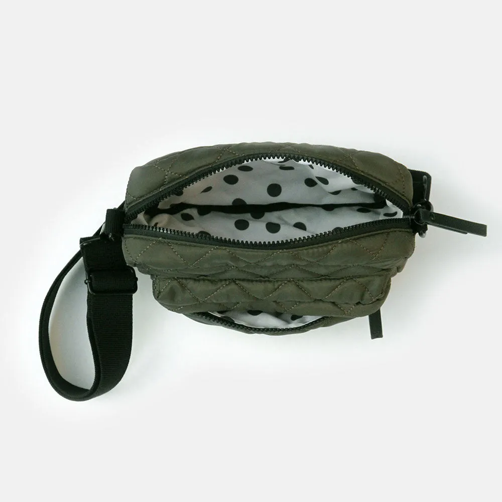 Khaki Quilted Crossbody Bag
