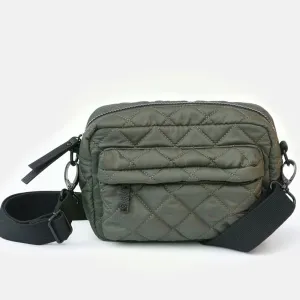 Khaki Quilted Crossbody Bag