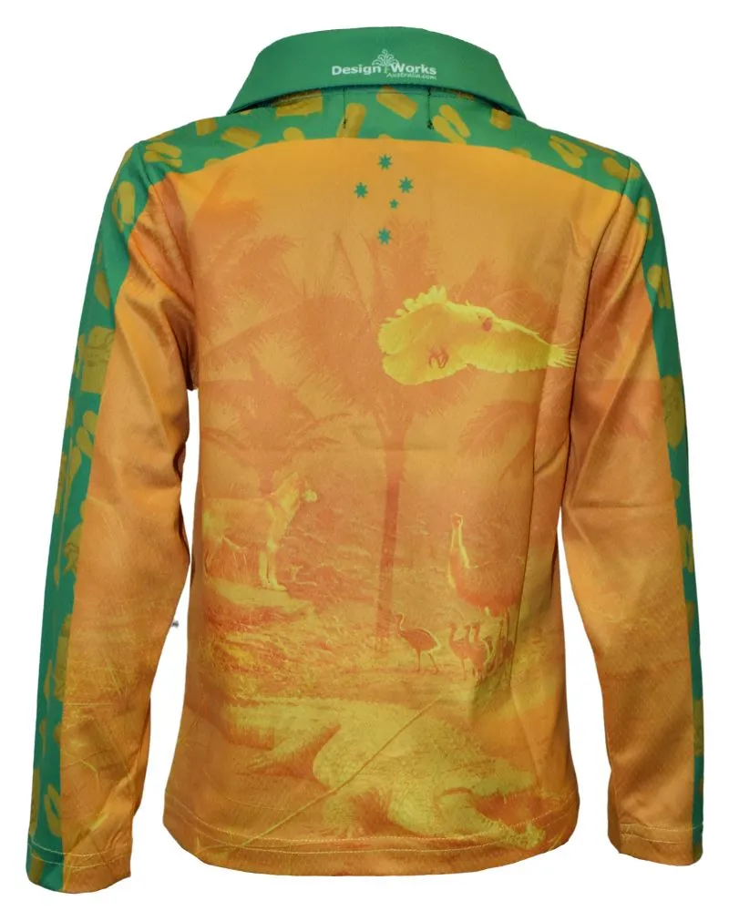 Kids UV Protective Cricket Shirt - Aussie