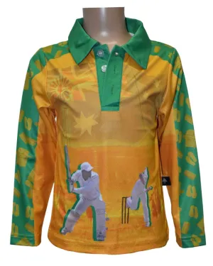 Kids UV Protective Cricket Shirt - Aussie