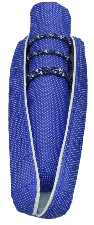 Kuber Industries Dots Print Watch Case,Bangle Box/Wrist Watch Holder/Watch Organizer/Bracelet Pouch Zip Top Watch Case With One Roll (Navy Blue)