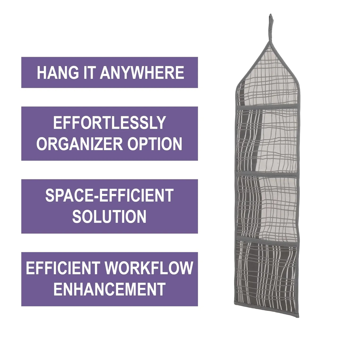 Kuber Industries Paper Holder | Foldable Hanging Organizer | PVC Lining Design Magazine Holder | Document Organizer | Wall Hanging Letter Holder with 3 Pocket | Pack of 2 | Gray