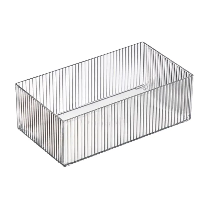 Kuber Industries Rectangular Cutlery/Cosmatic/Desk Organizer|Basket For Storage, Books, Toys-Pack of 2 (Transparent)