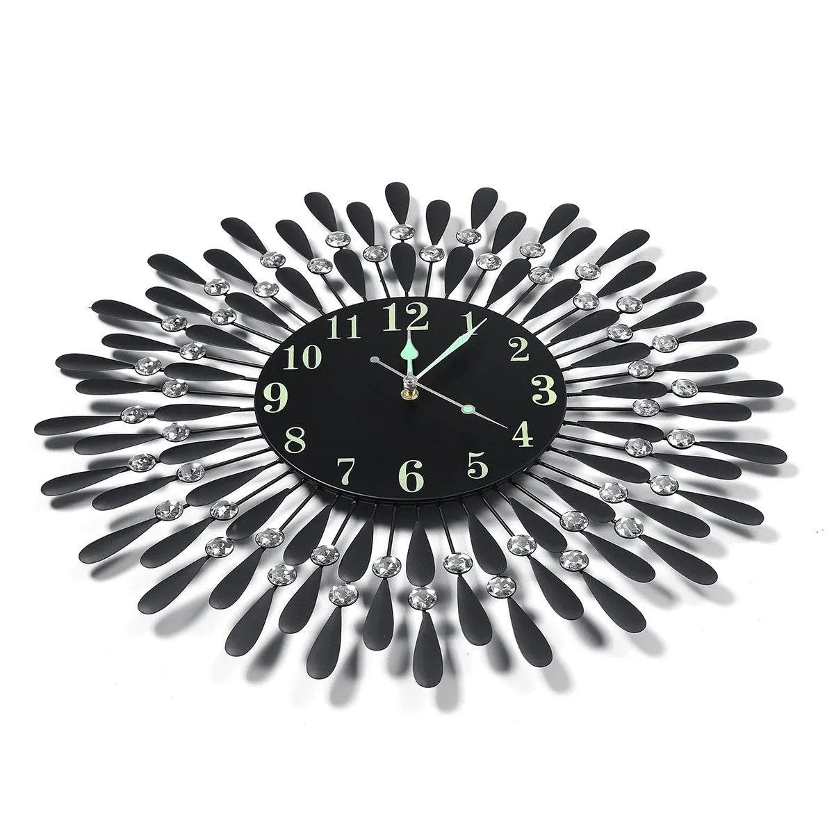 Large Modern Iron Art 3D Crystal Wall Clock
