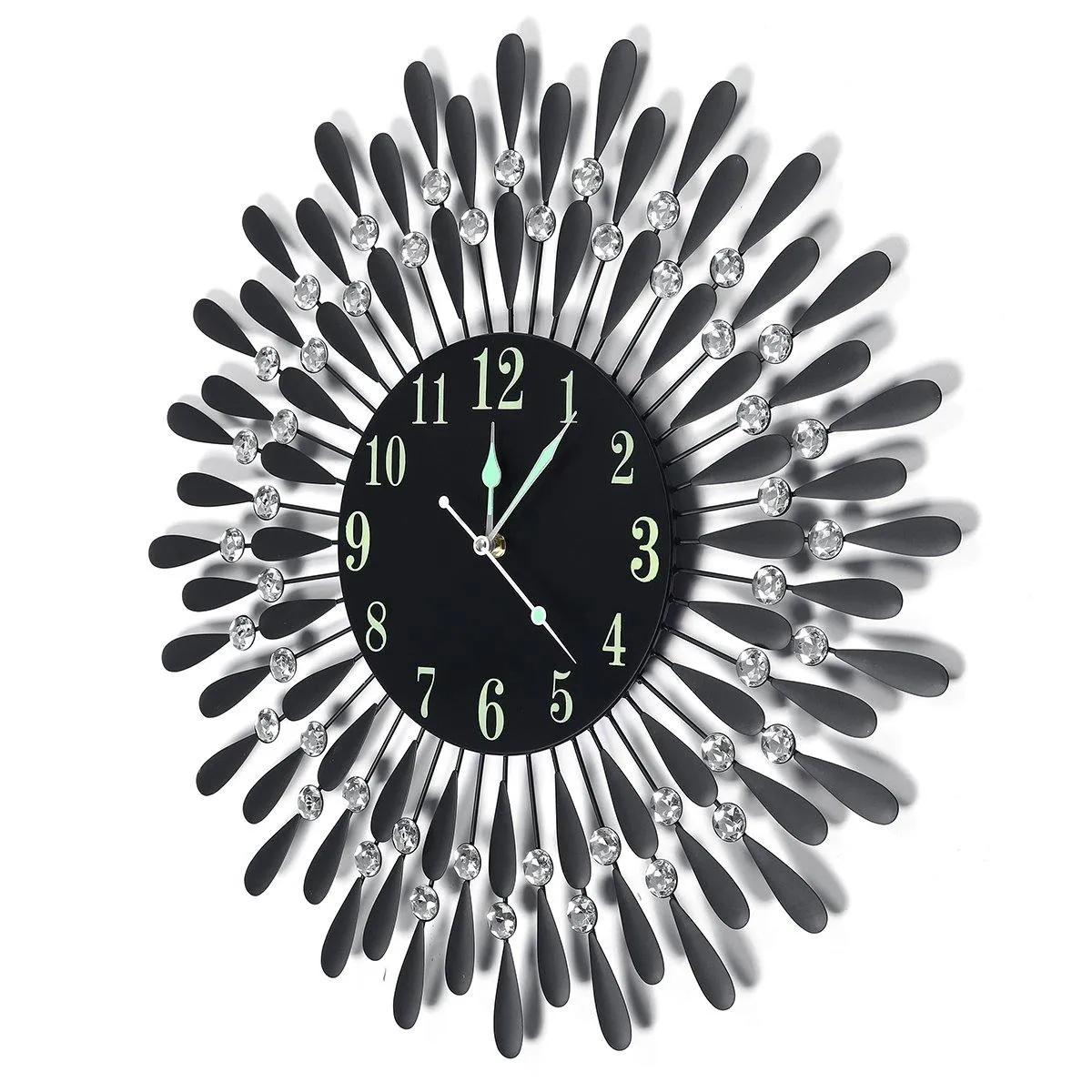 Large Modern Iron Art 3D Crystal Wall Clock