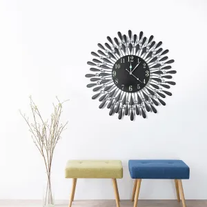 Large Modern Iron Art 3D Crystal Wall Clock
