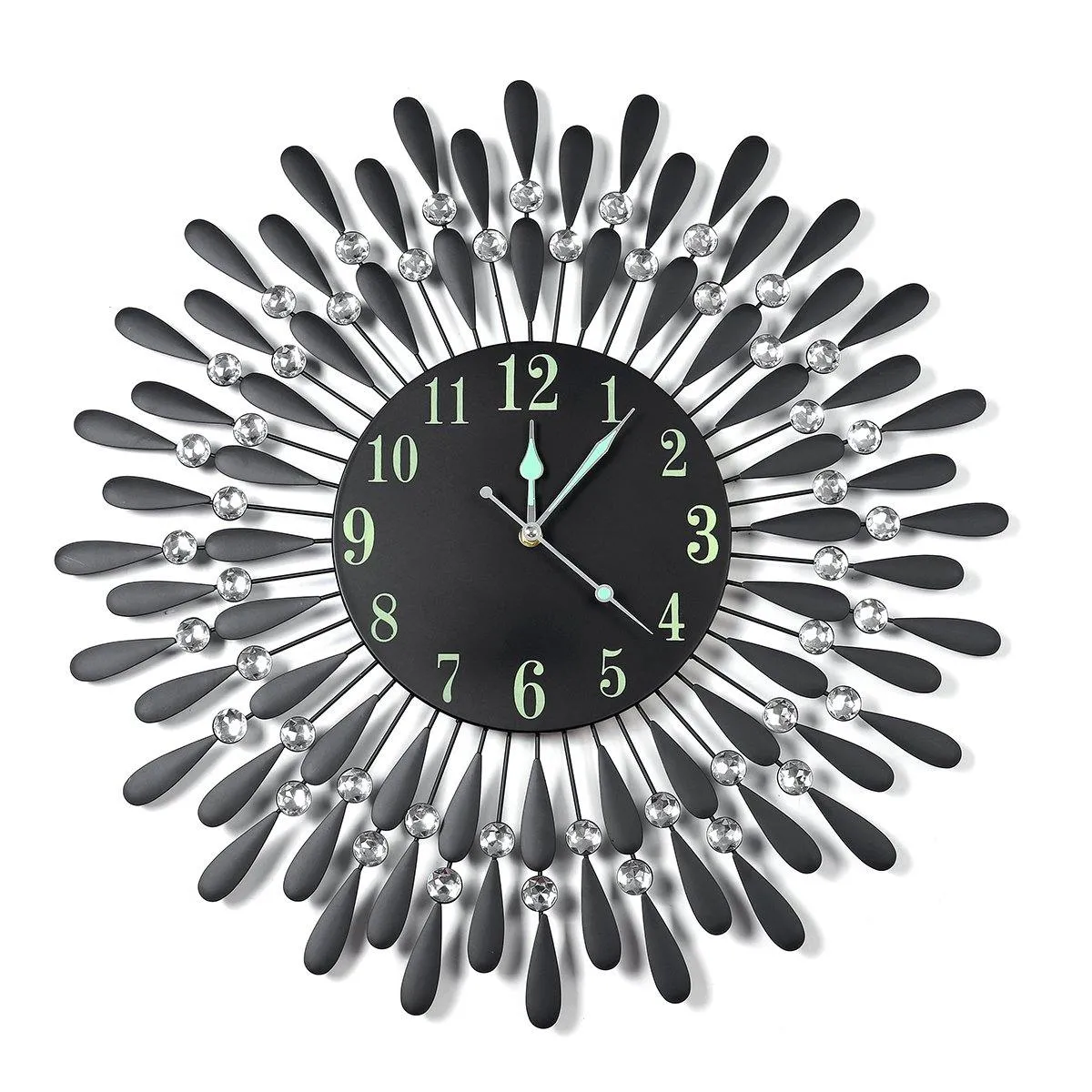 Large Modern Iron Art 3D Crystal Wall Clock