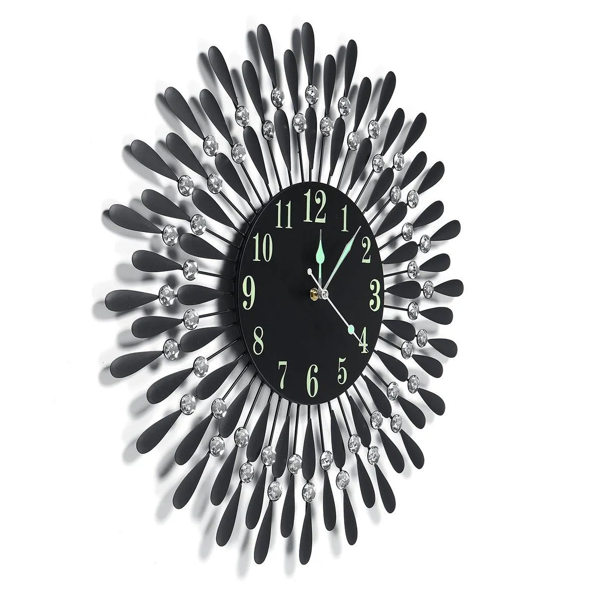 Large Modern Iron Art 3D Crystal Wall Clock
