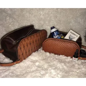 Leather Shave Kit/Make Up Kit
