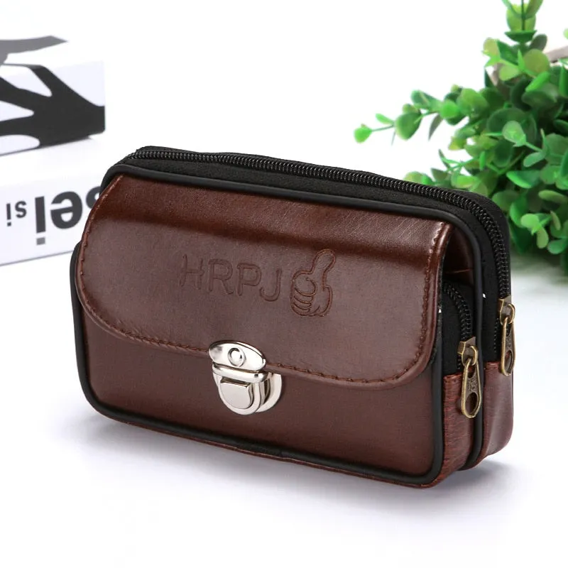 Leather Waterproof Packs On The Belt Multi function