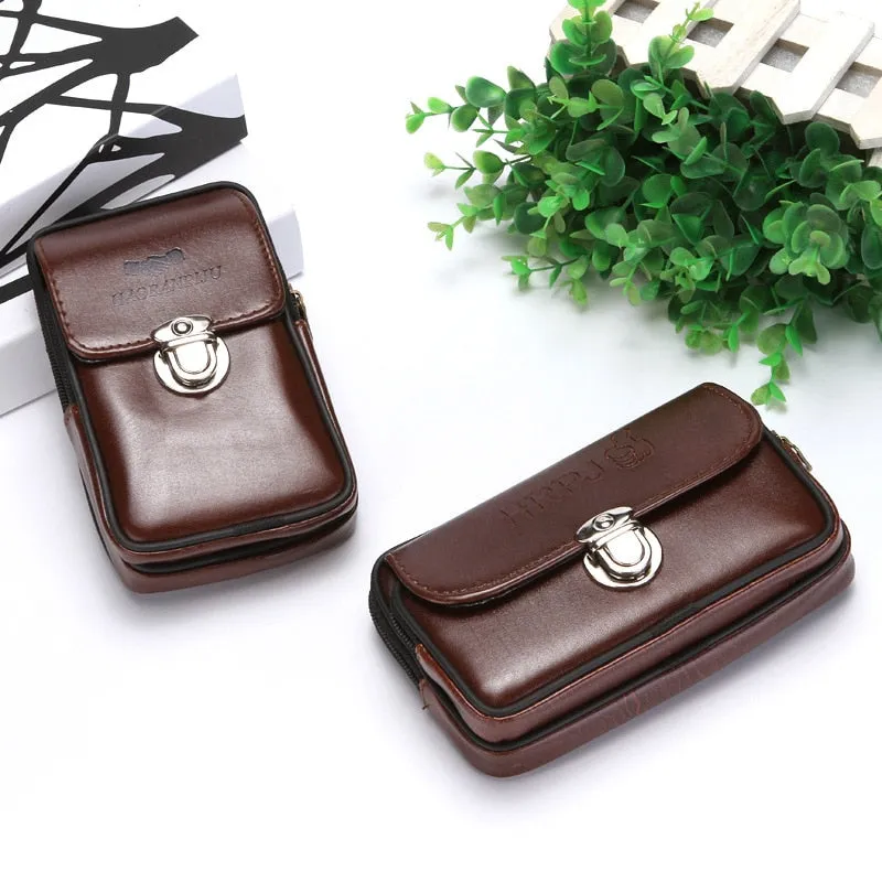 Leather Waterproof Packs On The Belt Multi function