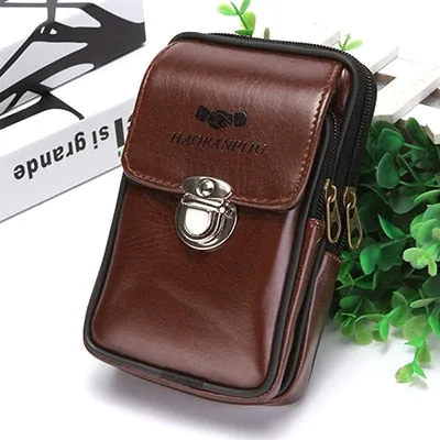 Leather Waterproof Packs On The Belt Multi function