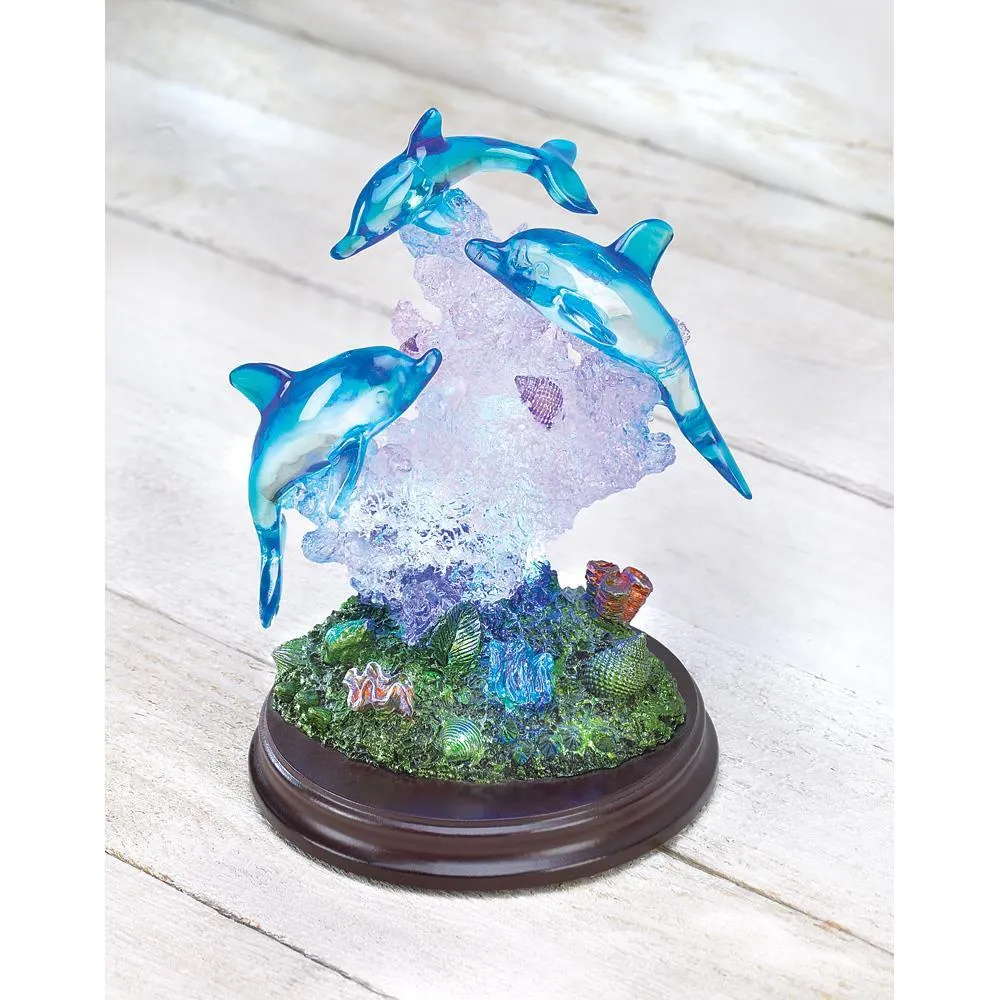 Lighted Dolphin Sculpture