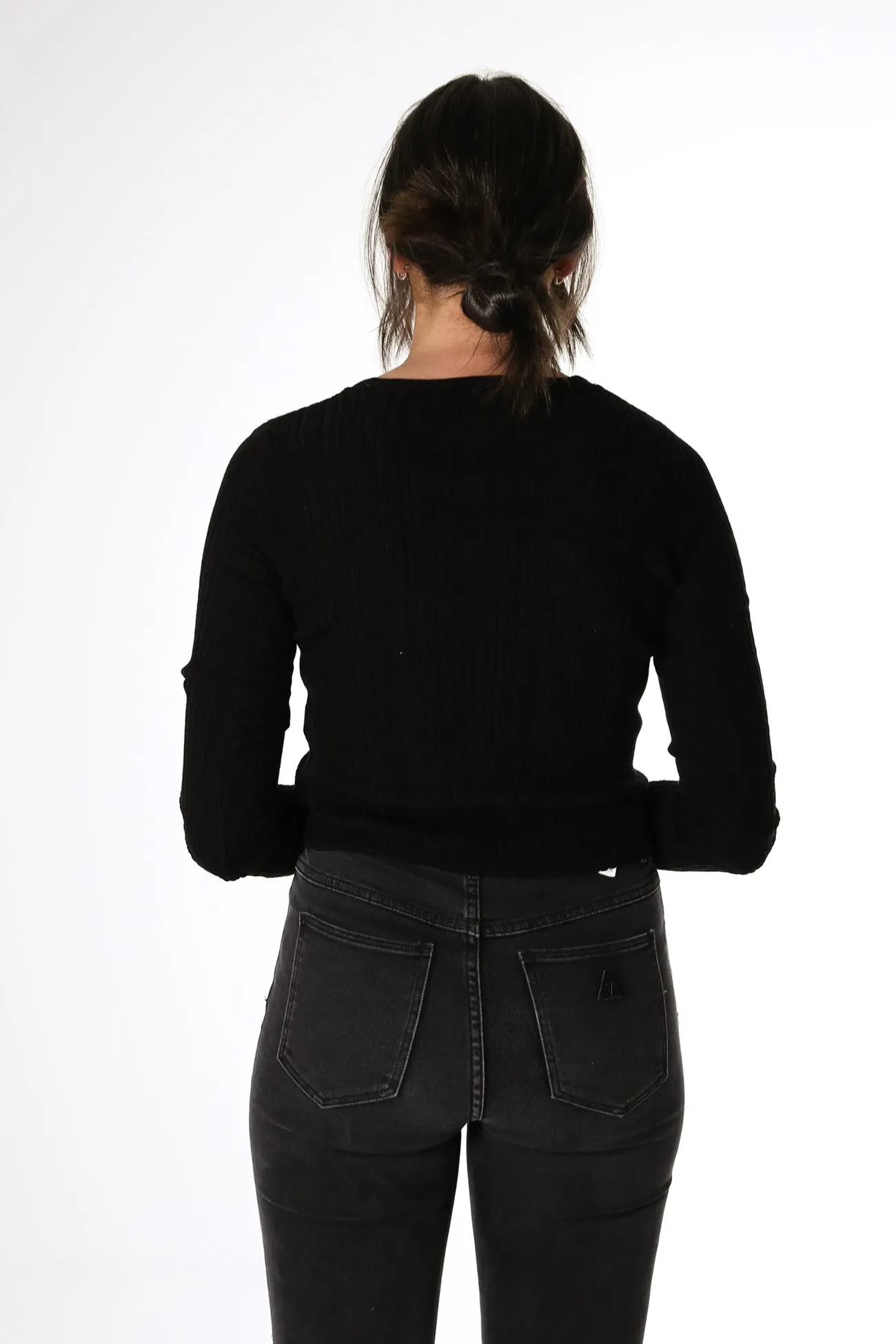 Lindsay Rib Top Black