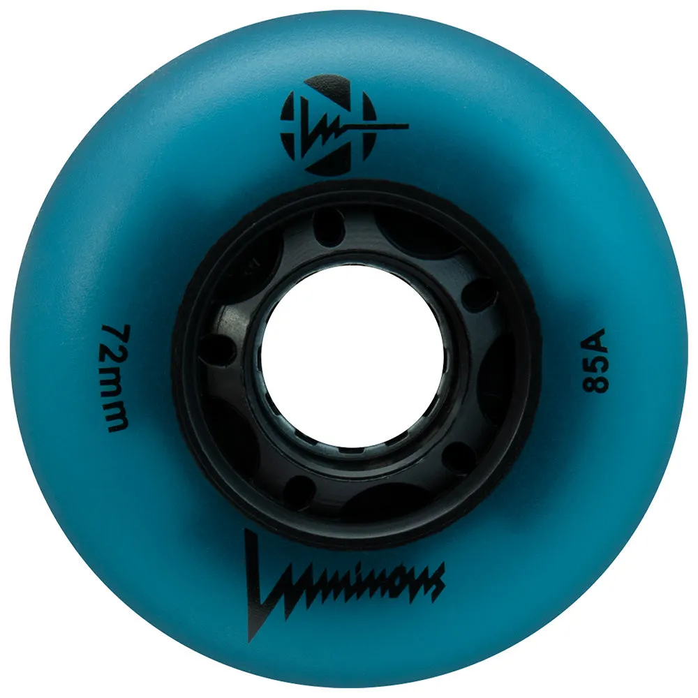 Luminous 72mm LED Glow Light Up Inline Skate Wheels - 4 pack