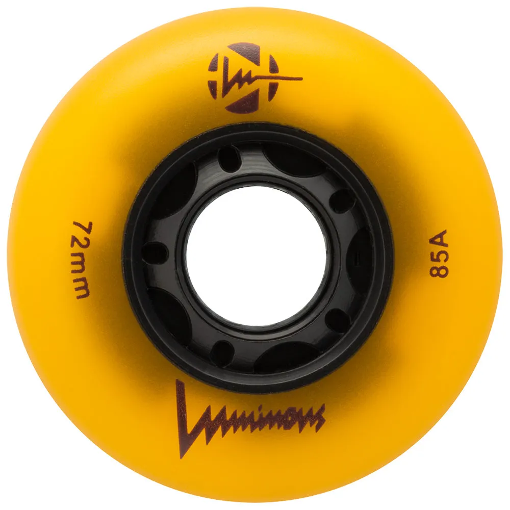 Luminous 72mm LED Glow Light Up Inline Skate Wheels - 4 pack