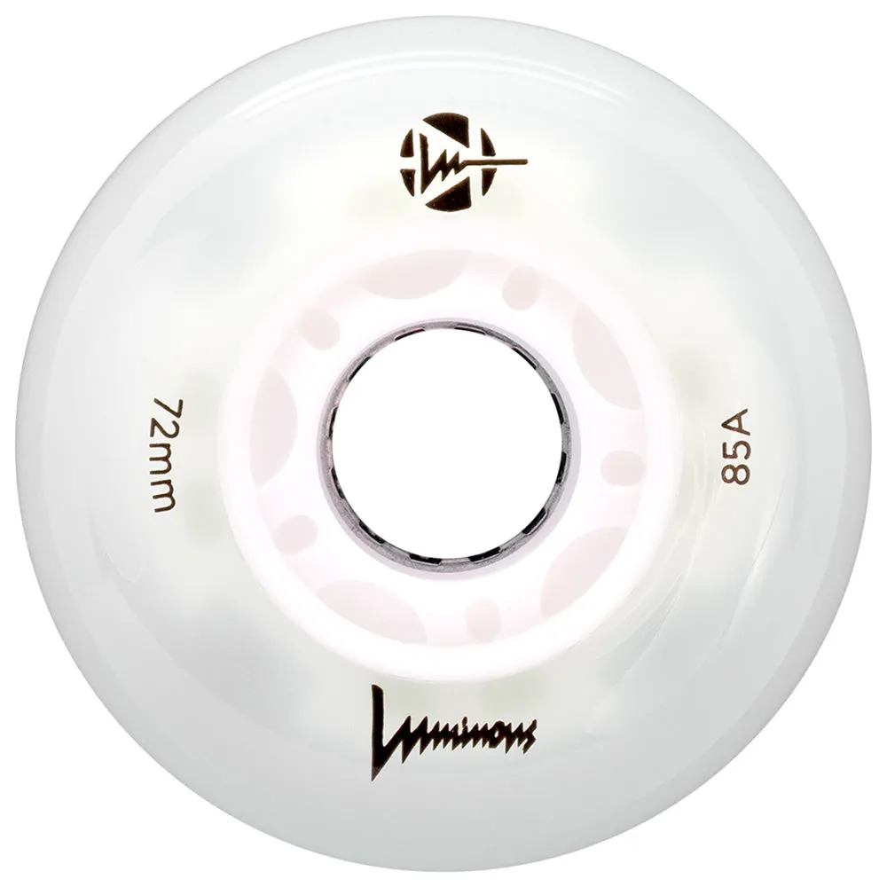 Luminous 72mm LED Glow Light Up Inline Skate Wheels - 4 pack