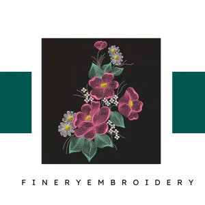 Luminous bouquet of flowers - Embroidery Designs