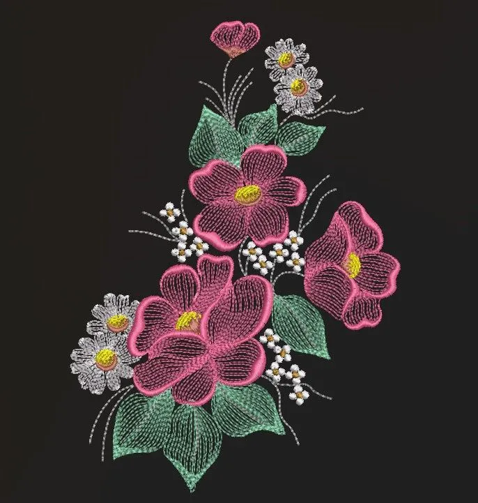 Luminous bouquet of flowers - Embroidery Designs