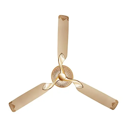 Luminous Jaipur Mahal 1320mm Designer Ceiling Fan for Home and Office (2 Year Warranty, Thar Gold)