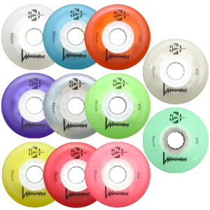 Luminous LED Inline Skate Wheels Multiple Colors 80mm 4-Pack - Sale