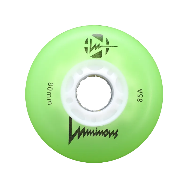Luminous LED Inline Skate Wheels Multiple Colors 80mm 4-Pack - Sale